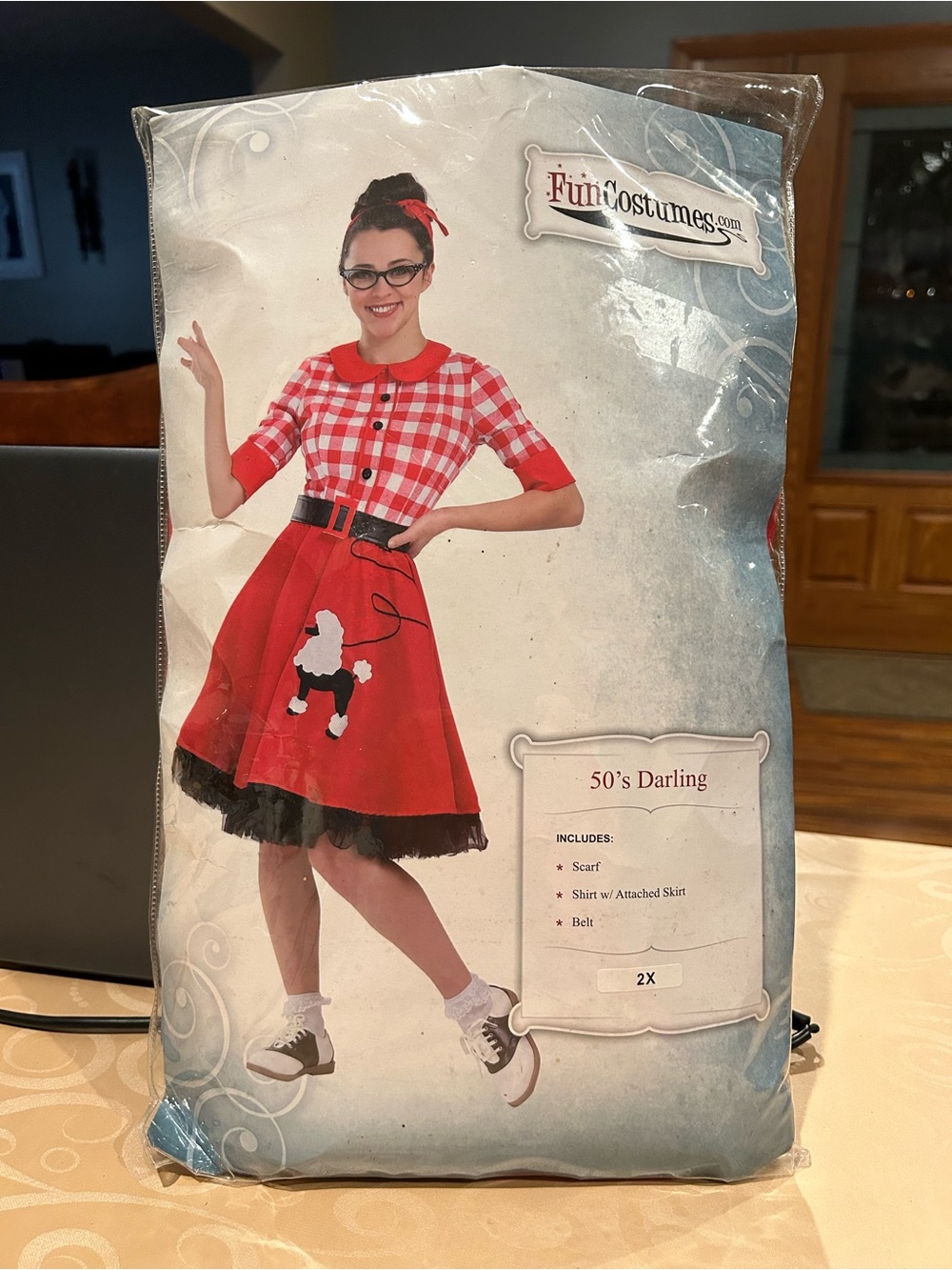 Darling Red and White Plaid 50's Poodle Dress Costume